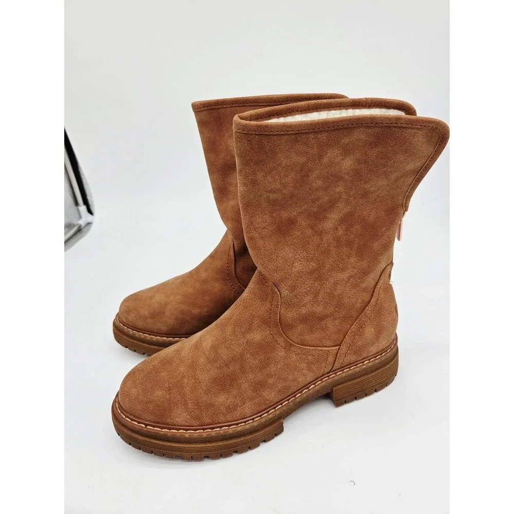 NEW‎ Womens Roxy Fleece FAUX Fur Lined Autumn Brown Boot Size 9